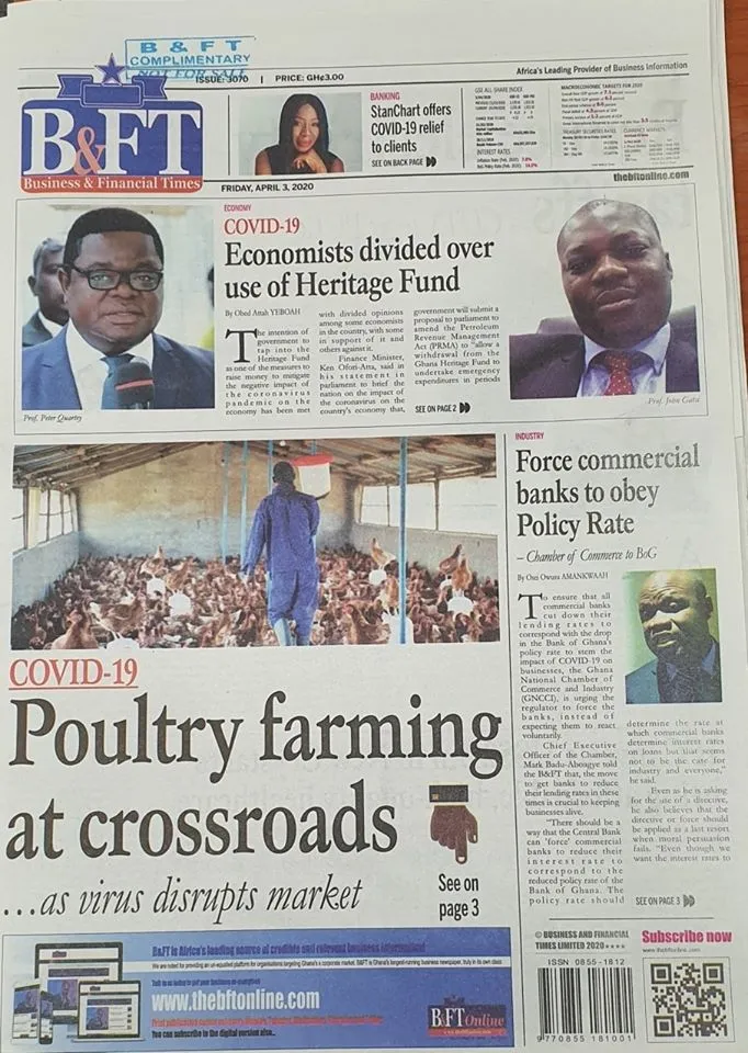 Today’s front pages: Friday, April 3, 2020
