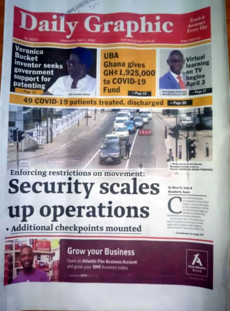 Today’s front pages: Wednesday, April 1, 2020