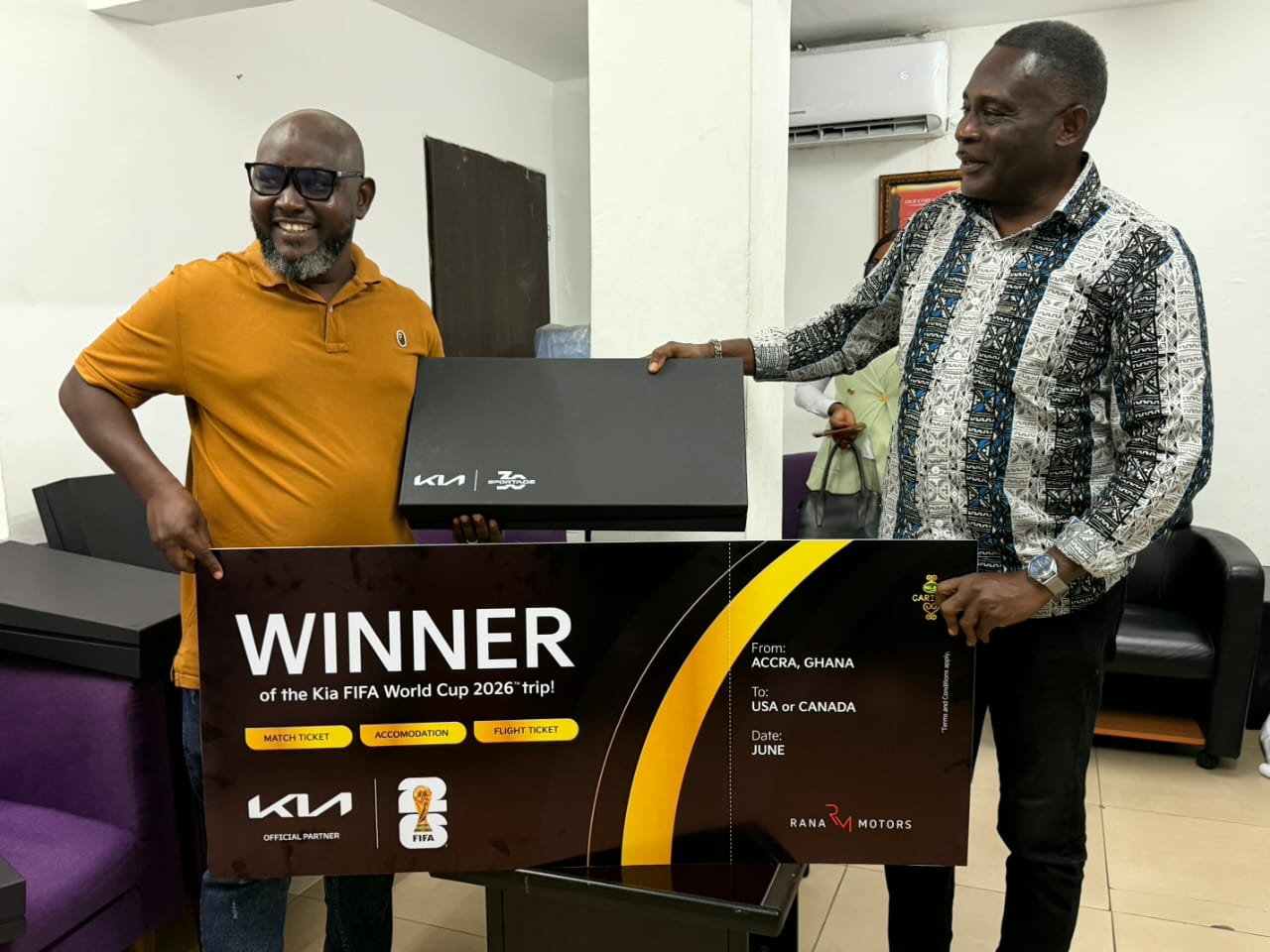 Albert Teye wins Kia Ghana World Cup contest grand prize on Joy FM