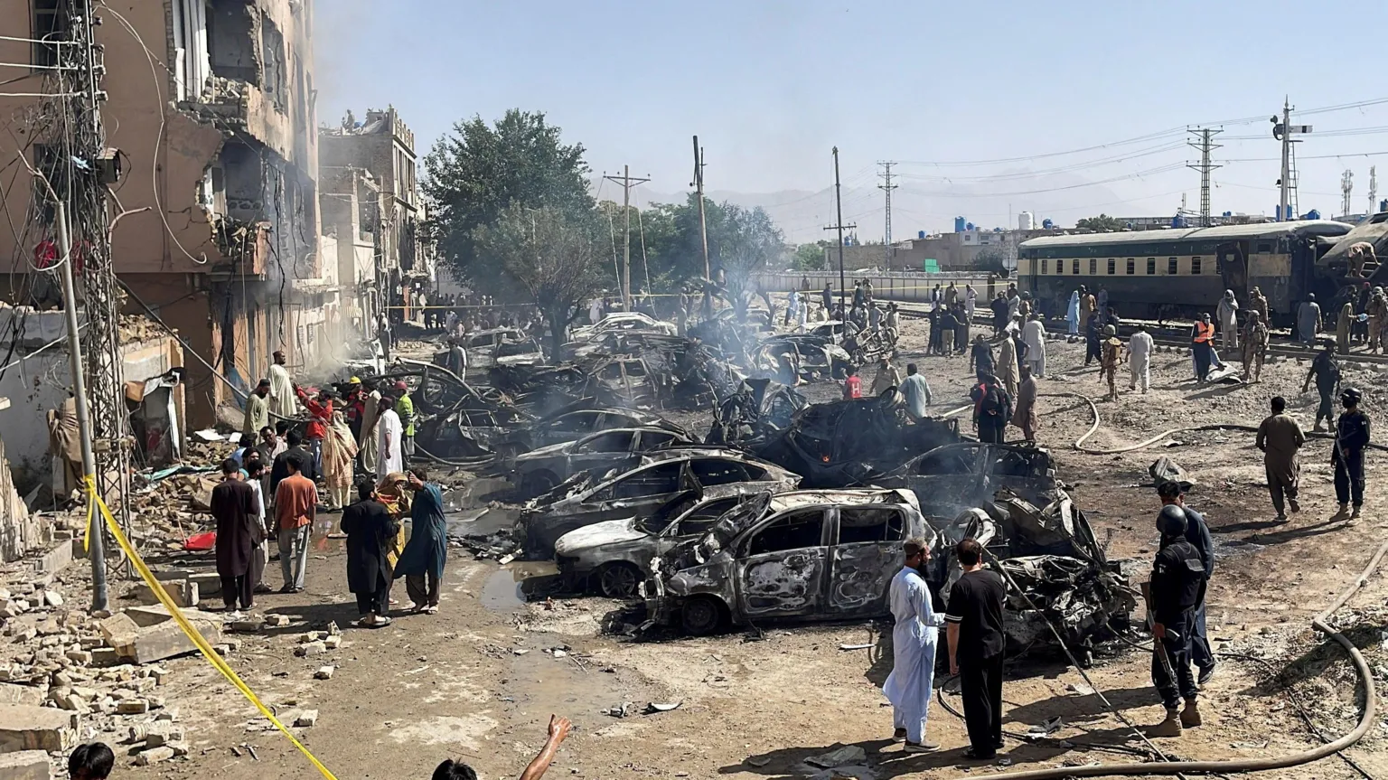 Blast targeting train kills at least 20 in Pakistan