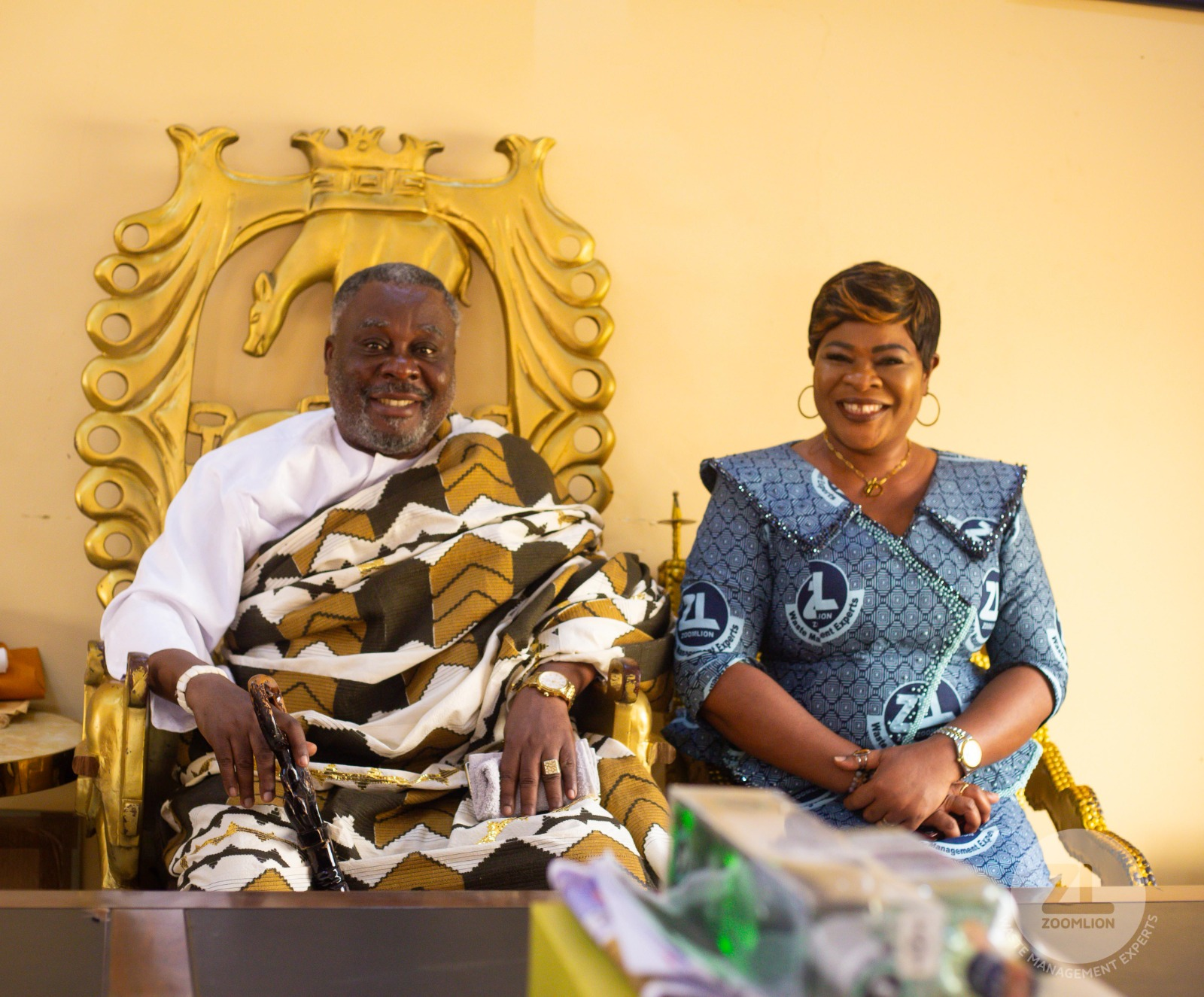New Zoomlion MD pays courtesy call on Nungua Mantse, seeks his blessings as she assumes office