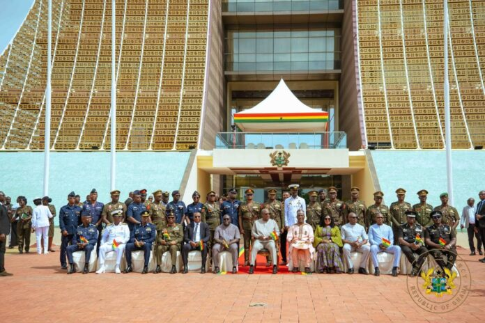 Photos: Mahama oversees 48th Ceremonial Changing of the Guard at Accra Presidency