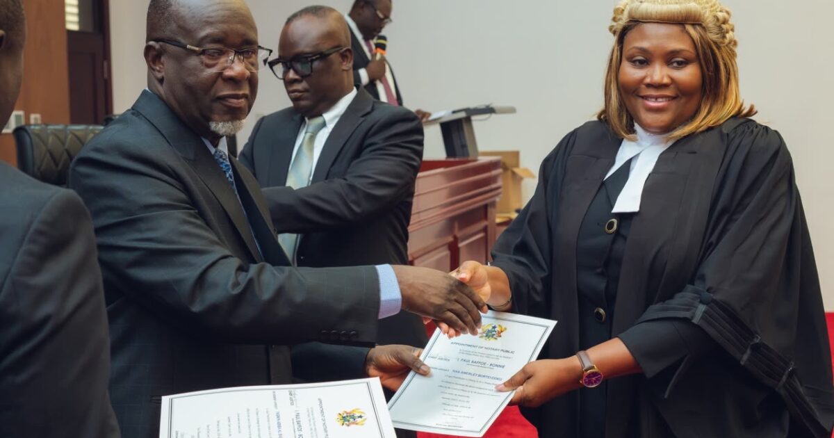 Naa Amerley Bortei-Doku sworn in as Notary Public by Supreme Court