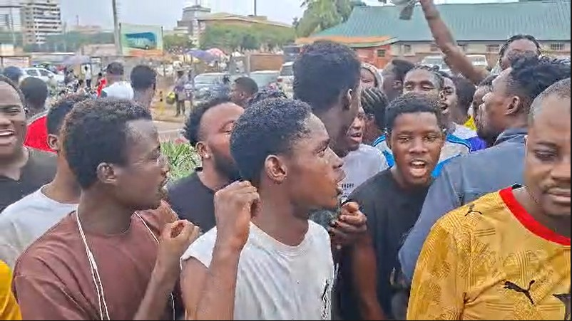 NPP supporters gather at EOCO headquarters demanding release of Miracles Aboagye