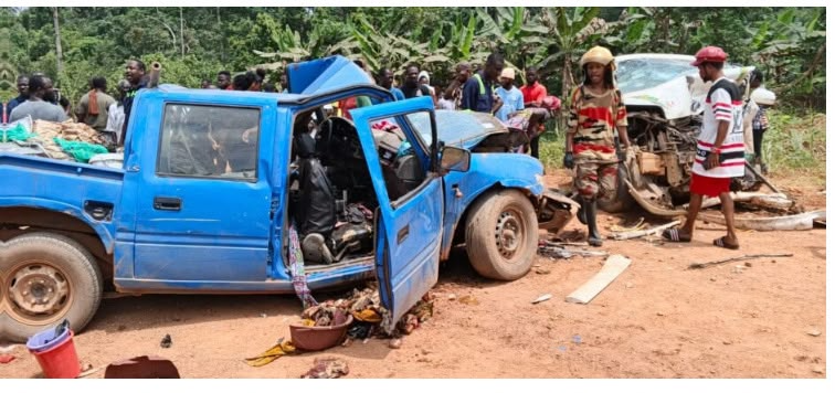 Three killed, 11 injured in head-on collision at Ajumako Kokoben