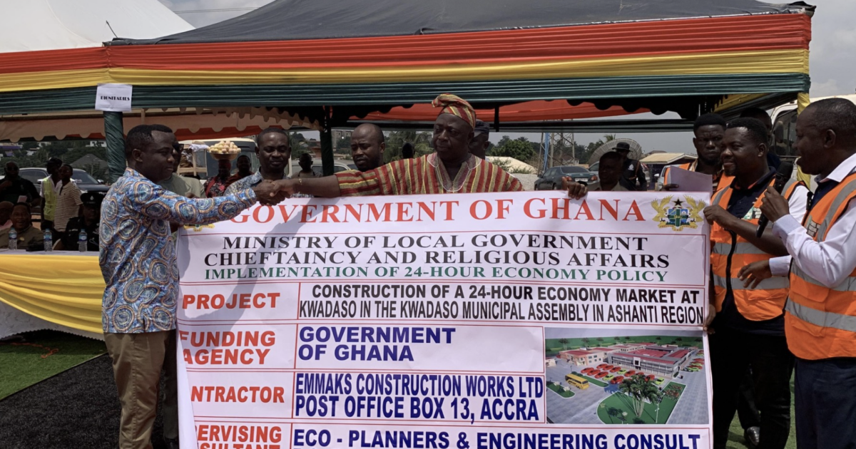 Kwadaso MCE cuts sod for 24-hour market