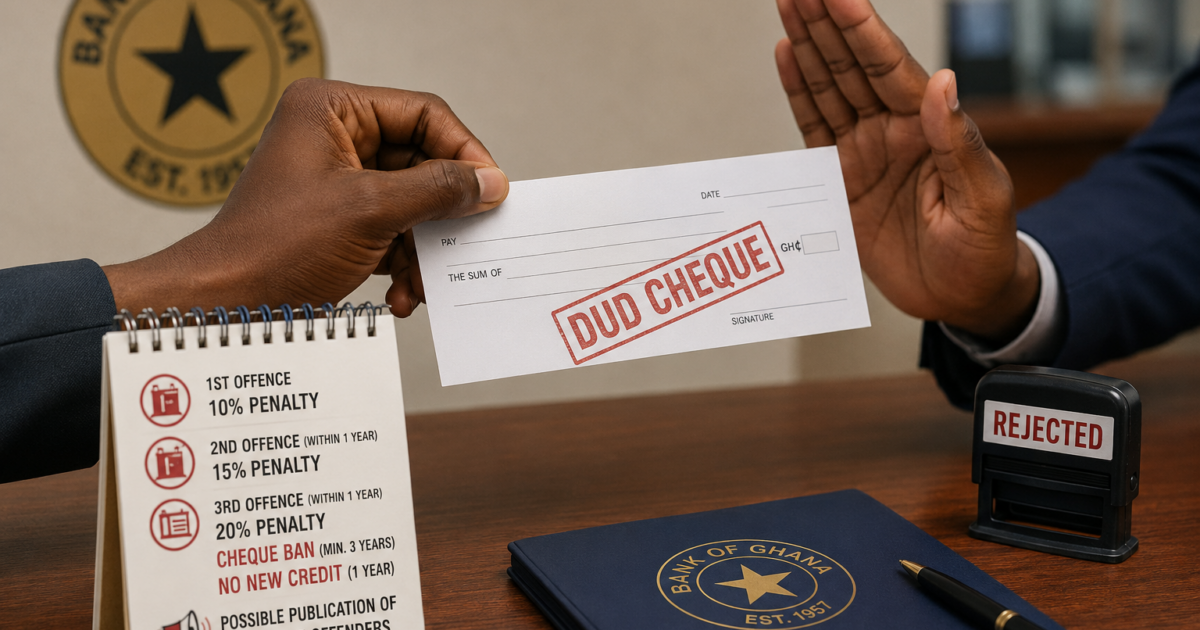 Dud cheque issuers face 1-year credit ban under new BoG rules